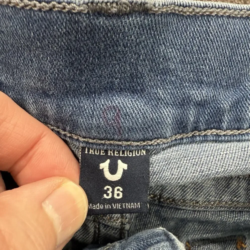 True Religion Jeans Men 36/31 (Measured 34/31) Blue Geno Relaxed‎ Slim Designer.